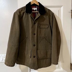UNISEX ALEX MILL OLIVE CHORE JACKET WITH CORDUROY COLLAR - MEDIUM - WORN TWICE!